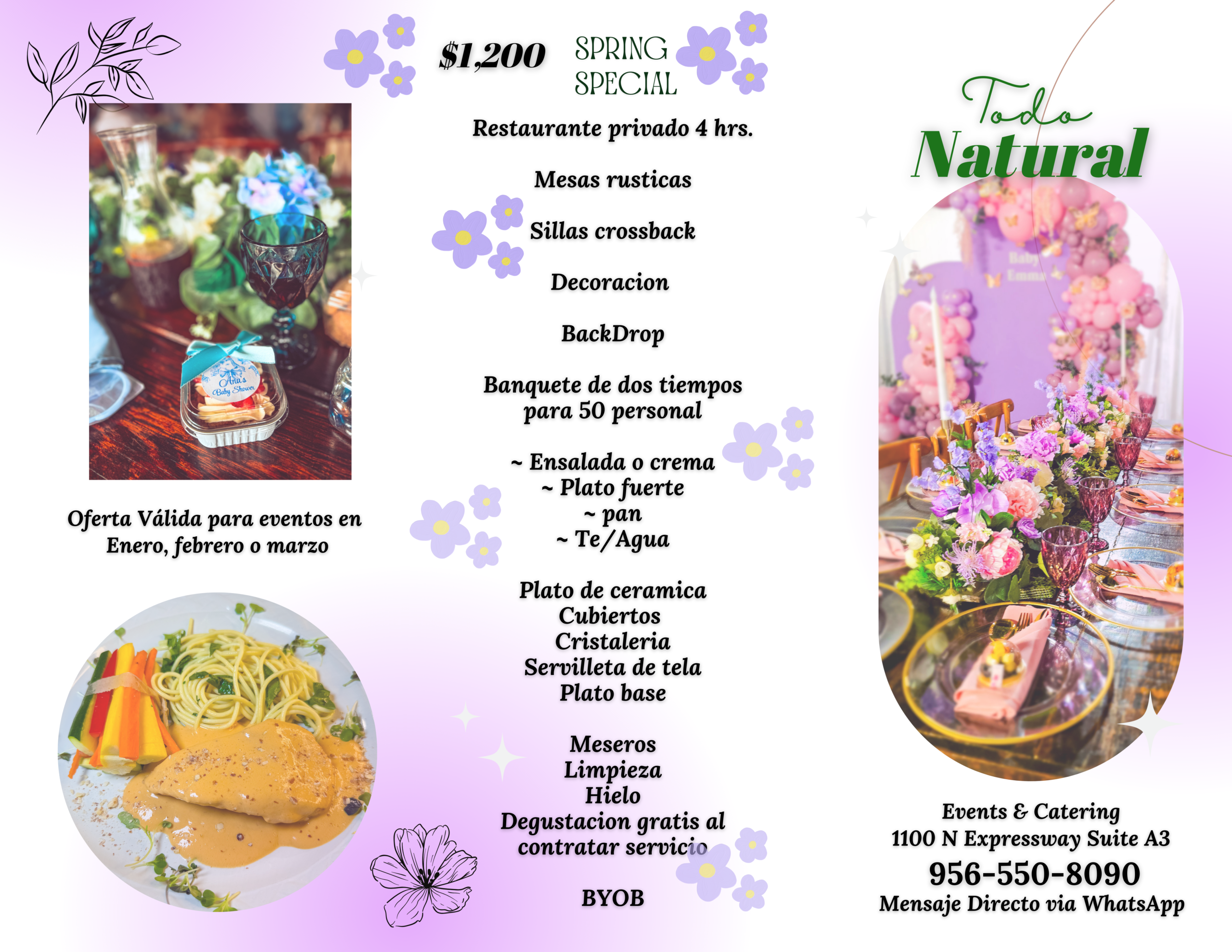 Todo Natural Spring Special event flyer